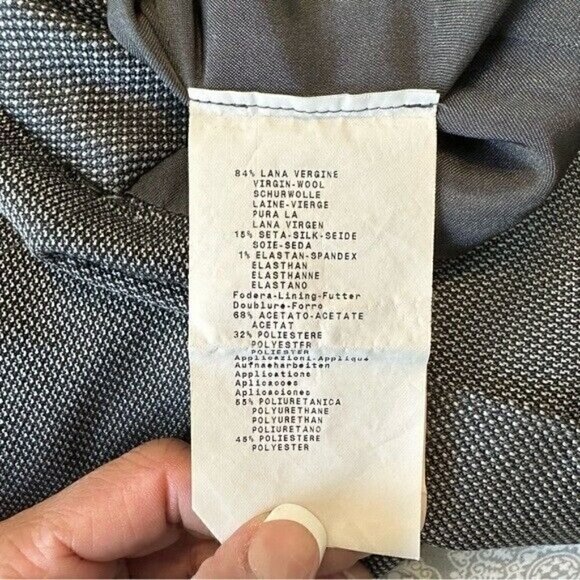 Giorgio Armani Collezioni Italy Wool Silk Blend Gray Cap Sleeve Dress Sz 8 $1049 - Picture 11 of 11